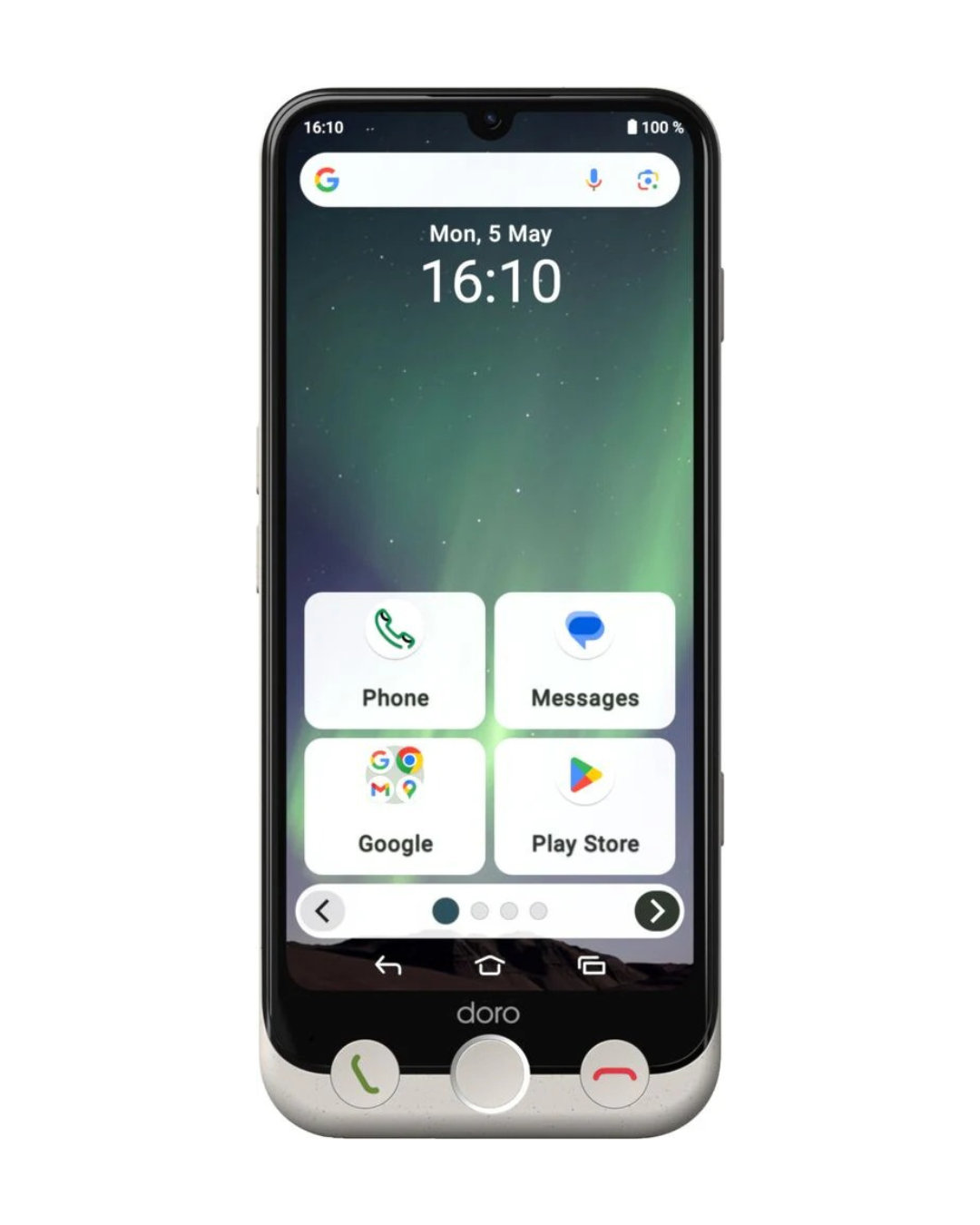 Doro smartphone with a white background